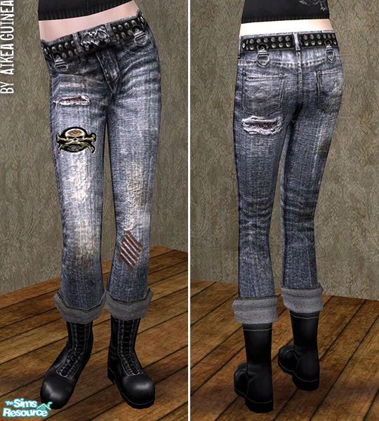 The Sims Resource - Cuffed Jeans with Boots for Adult Females