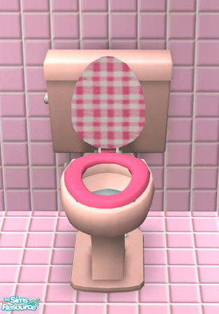Sims 2 — Simply Pink Toilet Seat by ImmeK — A pink and white toilet seat based on a texture provided by frogger1617 for