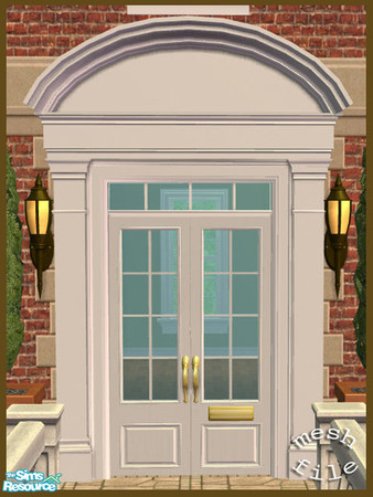 Sims 2 — Pedimentary, My Dear! French Bonnet by phoenix_phaerie — A sophisticated double entry with French doors and