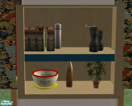 Sims 2 — TC58 Kitchen - Wall Unit 2 by Riverwillows — Lovely kitchen using textures from Texture Challenge #58, and