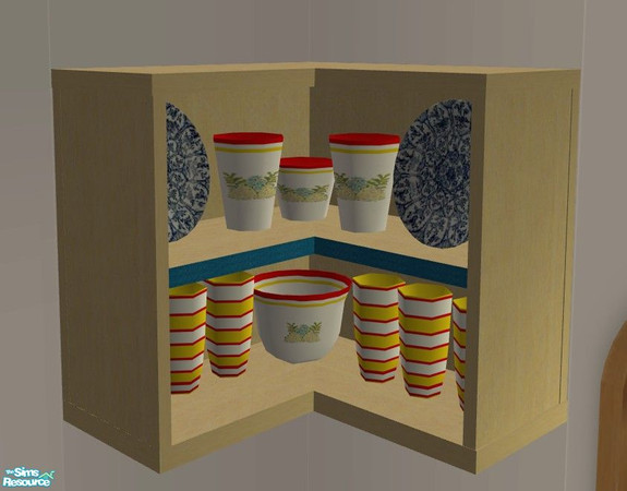Sims 2 — TC58 Kitchen - Wall Unit 3 by Riverwillows — Lovely kitchen using textures from Texture Challenge #58, and