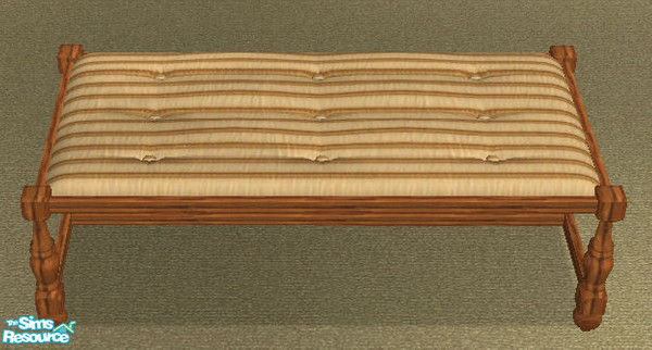 Sims 2 — Tc 60 Campagne Bedroom Bench by H3wwy — Granny\'s room.. where she keeps her treasures, and that little music