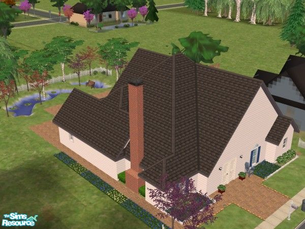 Sims 2 — Victorian Promenade The Iris by Sarahs_jones — Light, airy traditional. Natural back yard has pool and pond. One