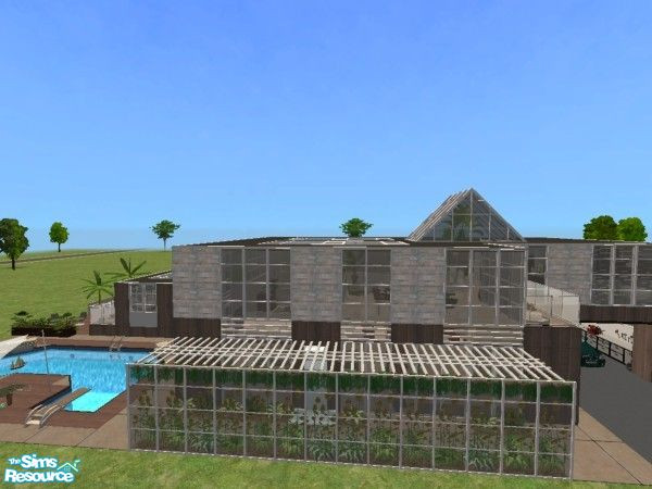 Sims 2 — Modern Multi-Split Level by simarillion — Built on a 2x4 lot, this home offers 4 levels with 2 bedrooms and 2