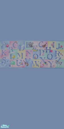 Sims 2 — Alphaset Blue Wall  - TSRAA by maddox97 — An alphabet border in three colors with matching carpet. Great for any