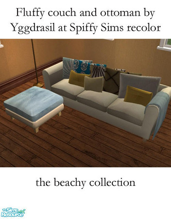 Sims 2 — Beachy Colors Ottoman by agaliha5 — This is a recolor of the Fluffy Couch & Ottoman set by Yggdrasil at
