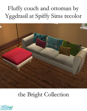 Sims 2 — Bright Colors Ottoman by agaliha5 — This is a recolor of the Fluffy Couch & Ottoman set by Yggdrasil at