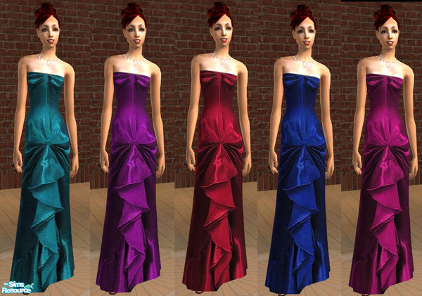 Sims 2 — Classic Evening Gowns by JulietteRose — Set of five evening gowns in rich gem colors