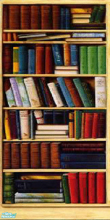 Sims 2 — Old World Library - Individual Item by EarthGoddess54 — Old World bookshelf wallpaper.