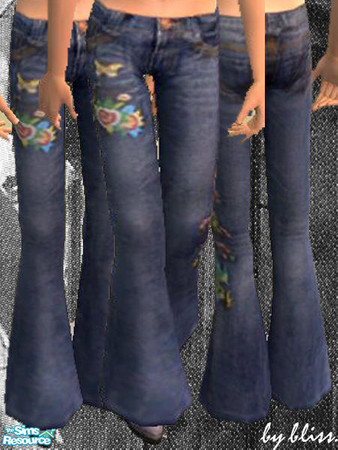Sims 2 — jeans for teens 3 by bliss. — jeans for teens no.3 requires chrikos mesh "TeenPantsWideBoots" found on
