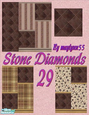 Sims 2 — Stone Diamonds - Wall Set 29 by maylynn55 — Made by maylynn55 **TSRAA Member**