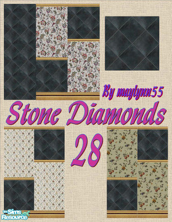 Sims 2 — Stone Diamonds - Wall Set 28 by maylynn55 — Made by maylynn55 **TSRAA Member**
