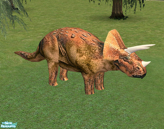 Sims 2 — Jurassica - Triceratops by Bitzybus — Dinosaur: Triceratops Catalog placement: buymode/decorative/misc Vertices: