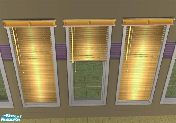 Sims 2 — Premier Kitchen - Blinds by Cloisonne — Gold blinds will automaticially work with Windkeepers longer blinds.
