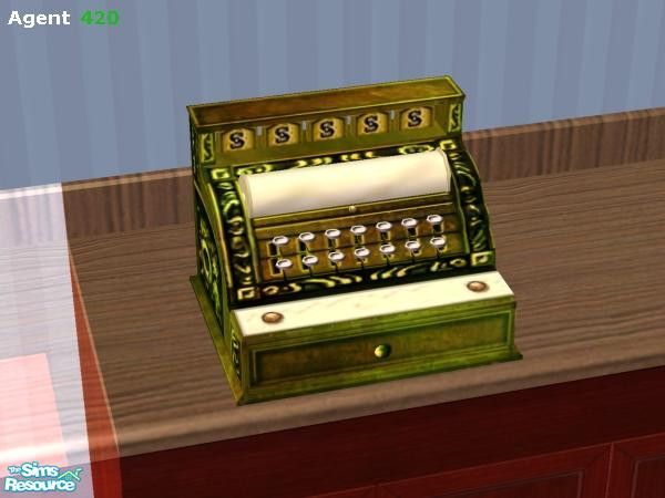 Sims 2 — Antique Green Cash Machine by Agent420 — A great looking Antique Green cash register for your businesses. Open
