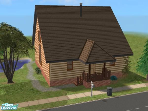 Sims 2 — Log Cabin Retreat by Kristen408 — Perfect for reclusive sims. One bedroom, one bathroom, kitchen, living room