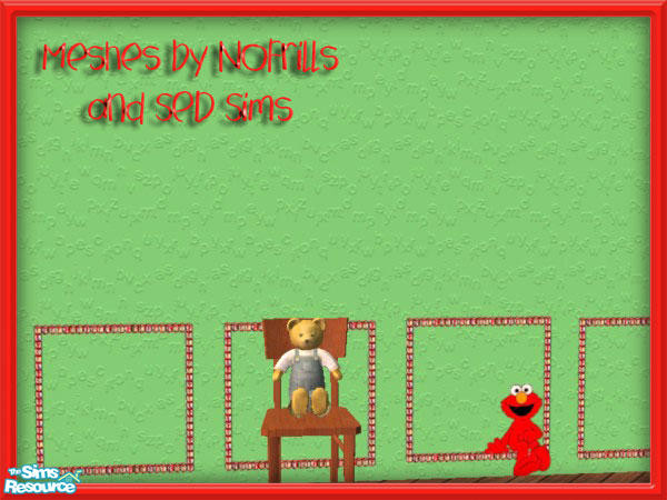 Sims 2 — Elmo NoFrills Bear Chair by SpringwolfDecor — Adorable kids room for those little Sims! Thank you to the