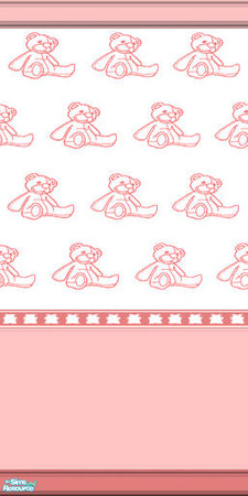 Sims 2 — nm Bear Essentials Pink by Henwen — A recolor of Maixis OFB wallpaper made brighter. ~TSRAA~