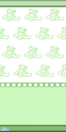 Sims 2 — nm Bear Essentials Green by Henwen — A recolor of Maixis OFB wallpaper made brighter. ~TSRAA~