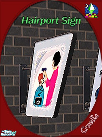 Sims 2 — am_BusinessSign_hairport by Cruella — Hairport sign. Recolor of Nightlifes business signs.