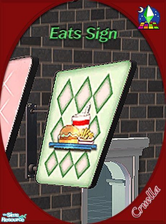 Sims 2 — am_BusinessSign_eats by Cruella — Eats sign. Recolor of Nightlifes business signs.