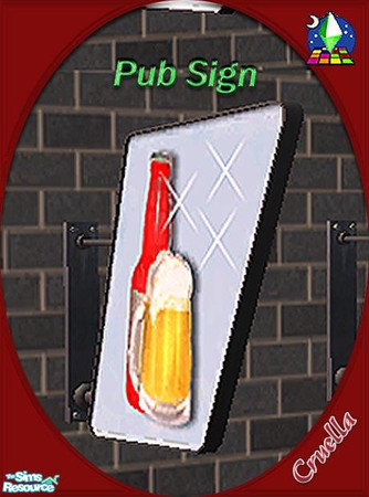 Sims 2 — am_BusinessSign_pub by Cruella — Pub sign. Recolor of Nightlifes business signs.