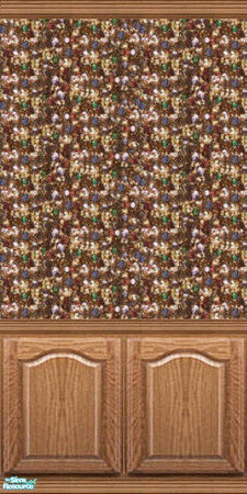Sims 2 — Subtle Confetti by gatomurphy — Original wallpaper with oak wainscoting. I created this paper pattern from the