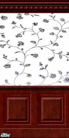 Sims 2 — Blue Flower Dream in Dark Wood 3 by PatPB — So white, so blue, so fresh!!! Please rate!