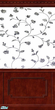 Sims 2 — Blue Flower Dream in Dark Wood 2 by PatPB — So white, so blue, so fresh!!! Please rate!