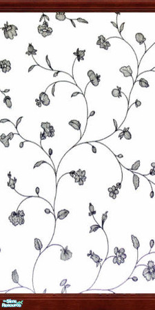 Sims 2 — Blue Flower Dream in Dark Wood by PatPB — So white, so blue, so fresh!!! Please rate!