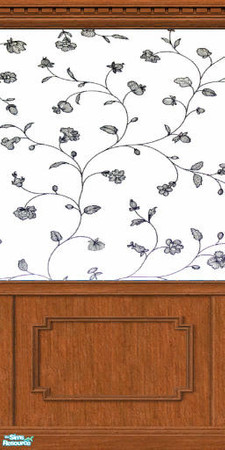 Sims 2 — Blue Flower Dream in Wood 3 by PatPB — So white, so blue, so fresh!!! Please rate!