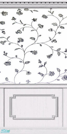 Sims 2 — Blue Flower Dream in White Wood 3 by PatPB — So white, so blue, so fresh!!! Please rate!