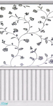 Sims 2 — Blue Flower Dream in White Wood 2 by PatPB — So white, so blue, so fresh!!! Please rate!