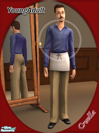 Sims 2 — am_yamTugs by Cruella — Blue work shirt for the young adult male.