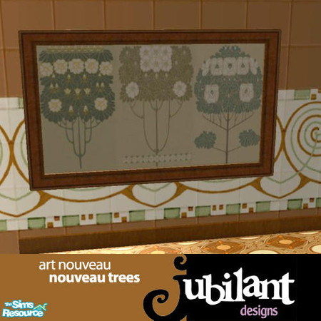 Sims 2 — Nouveau Trees Print by Jubilant — I saw this artwork and knew I had to bring it into the game. 3 tree prints.