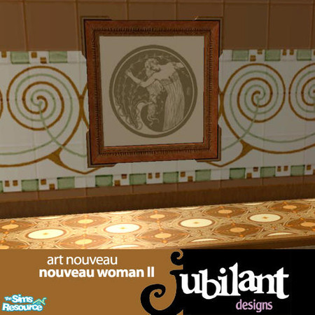 Sims 2 — Nouveau Woman Print II by Jubilant — Nouveau Woman Print II. This is a recolor of "Red vs. Blue"