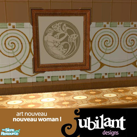 Sims 2 — Nouveau Woman Print I by Jubilant — Nouveau Woman I Print. This is a recolor of "Red vs. Blue". 