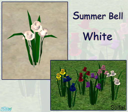 Sims 2 — Summer Bell  White by solfal — Lovely flower for your garden. Interact with other objects. Mix them with my