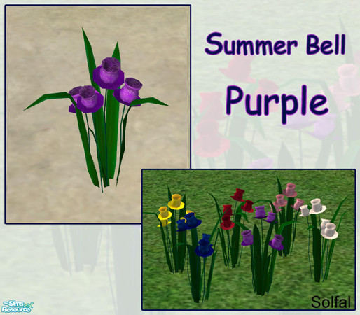 Sims 2 — Summer Bell Purple by solfal — Lovely flower for your garden. Interact with other objects. Mix them with my