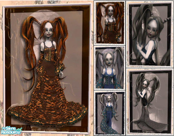 Sims 2 — Darkness by camelia111 — 6 paintings. You need mesh by Sims 2 Play. Second mesh on page.