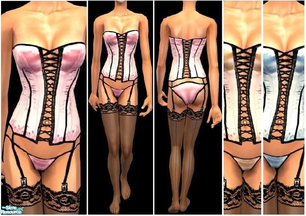 Sims 2 — JPayafundies18 by juttaponath — Silk corset underwear for adults and young adults. No mesh or expansion pack