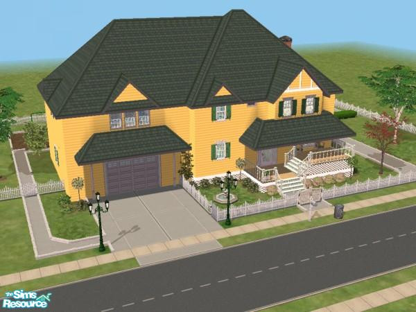 Sims 2 — Lovely Victorian Farmhouse by Kristen408 — Spacious home. Three bedrooms, 2-1/2 bathrooms, kitchen, living room,