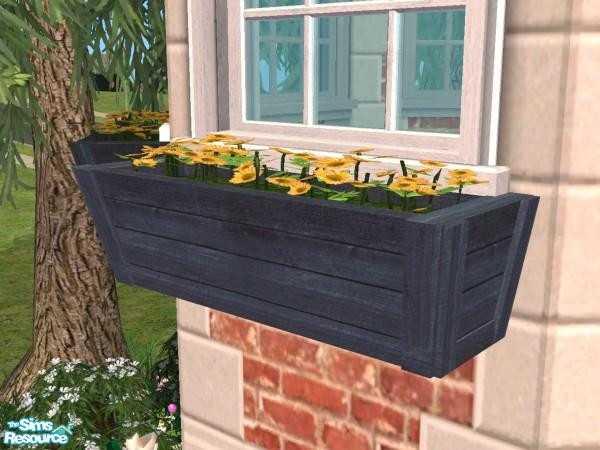 Sims 2 — Window box (blue wood box) by Cyclonesue — Window box recolour. Fits all standard-height windows. Don't forget