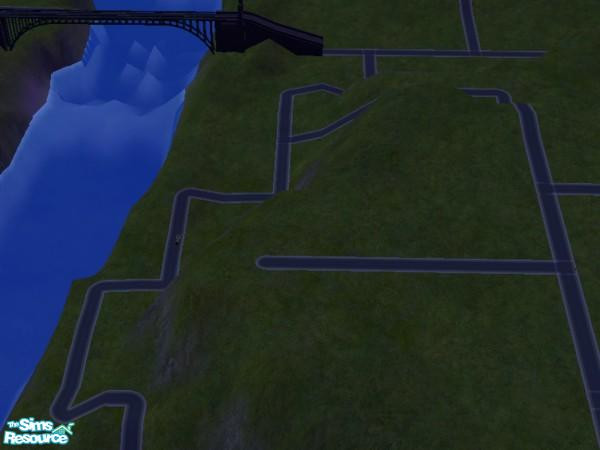 Sims 2 — Colonial City by Dumbledork — Great for a city and residential area. (Approximate area circled in green)