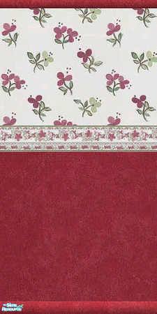 Sims 2 — French Countryside Wallpaper by Strawbz — A romantic rose patterned wallpaper to add a touch of French
