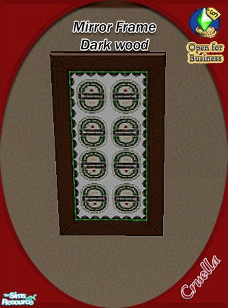 Sims 2 — am_PubsignFrame02 by Cruella — Mirror Frame in dark brown wood. I made these items as requested by my daughter,