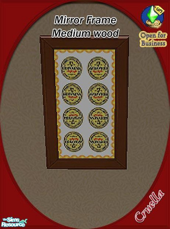 Sims 2 — am_PubsignFrame01 by Cruella — Mirror Frame in mediun brown wood. I made these items as requested by my