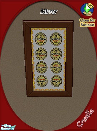 Sims 2 — am_Pubsign01 by Cruella — Mirror with inspired beverage label. I made these items as requested by my daughter,