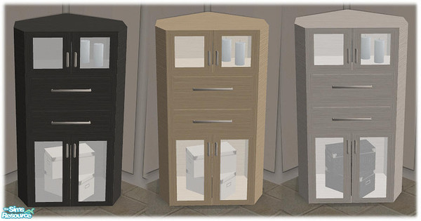 Sims 2 — Pentago Bahtroom - Corner Dresser by Bitzybus — Part of Pentago Bathroom set. Polygons: 1059 Vertices: 1095
