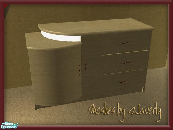 Sims 2 — WaG Make Mine Music Dresser by SpringwolfDecor — Beige and maroon. What more beautiful color combination is